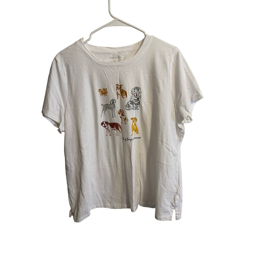 Talbots Dog Days 100% Cotton Crewneck Novelty Tee - Women's XL - Picture 2 of 7